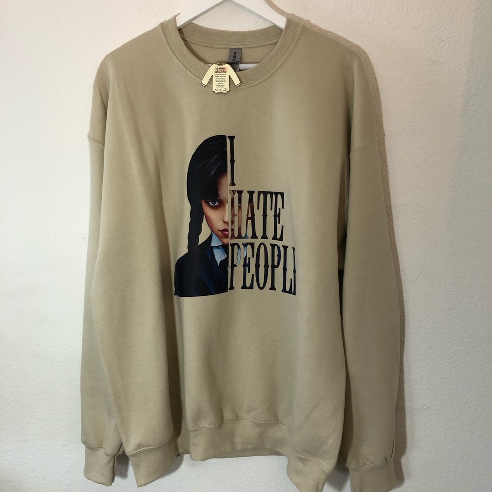 NWT Wednesday Adams “I Hate People” Crewneck Sweatshirt